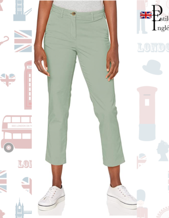 Tommy Hilfiger Pantalón de Tencel Y Algodón Teñido De Estilo Inglés