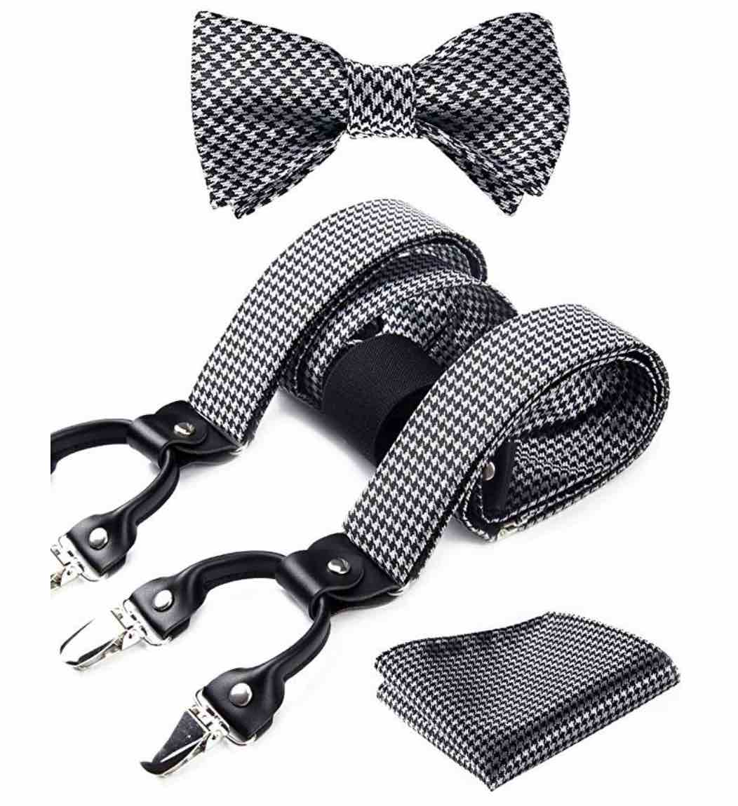 pajarita tirantes y pañuelo de estilo inglés