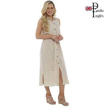 Vestido de Lino de Verano de estilo inglés