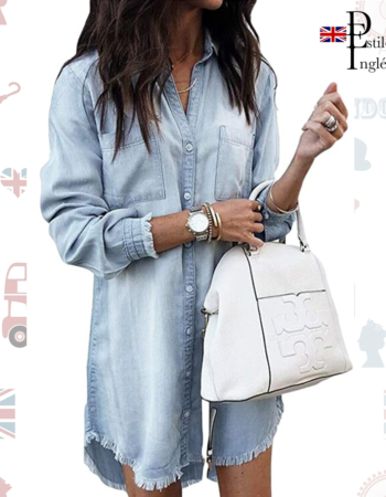 Vestidos Camisero de Denim Estilo inglés